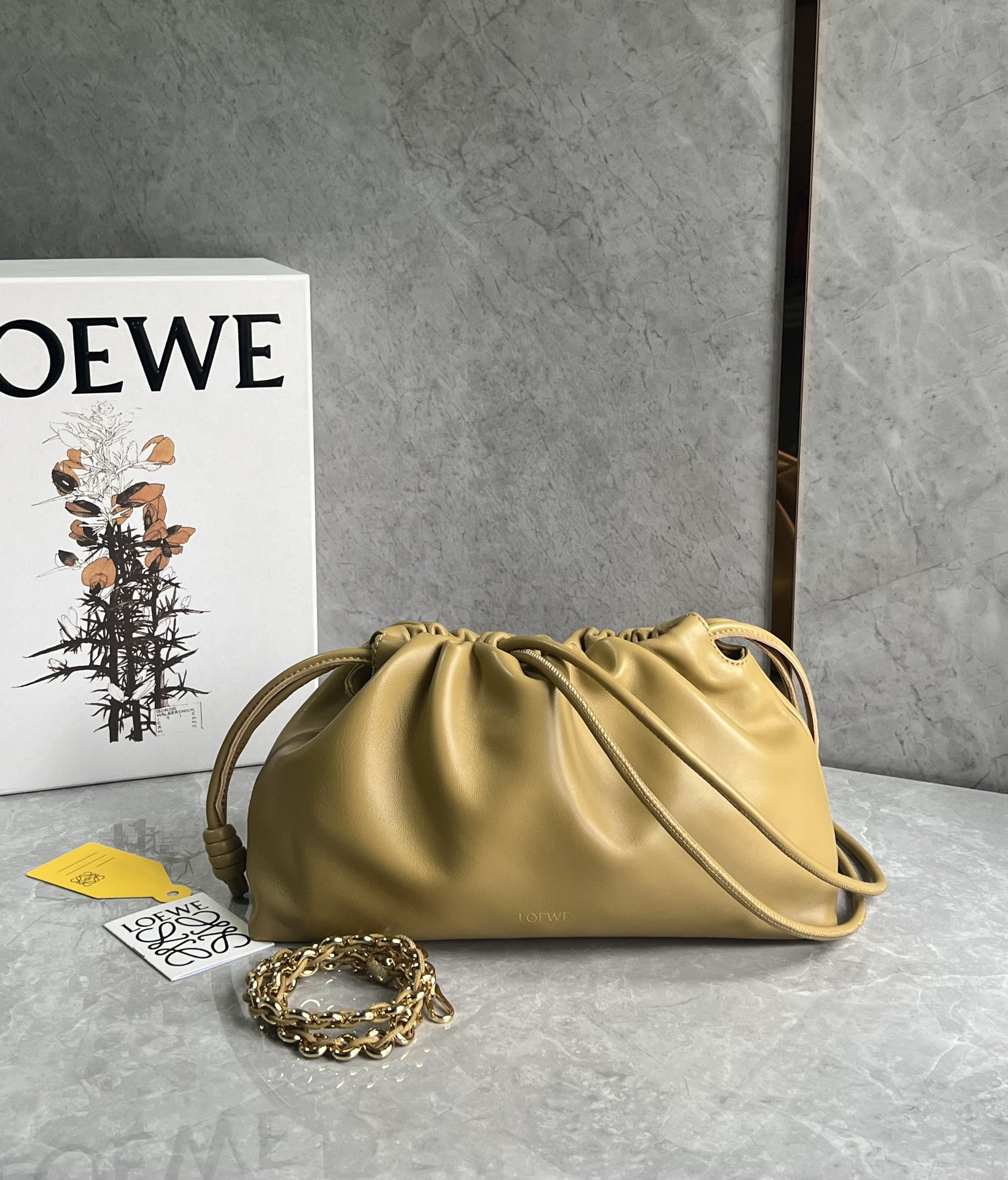 Loewe Medium Flamenco Purse in Mellow Nappa Lambskin Warm Desert